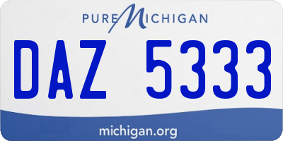 MI license plate DAZ5333
