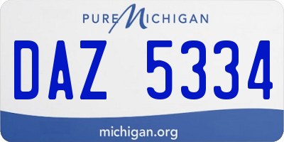 MI license plate DAZ5334