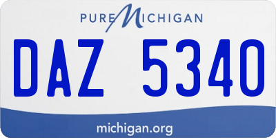 MI license plate DAZ5340