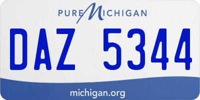 MI license plate DAZ5344