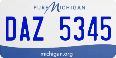MI license plate DAZ5345