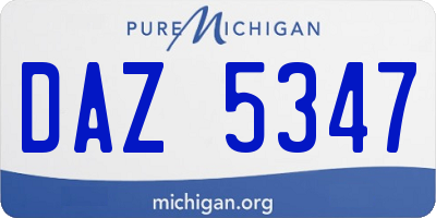 MI license plate DAZ5347
