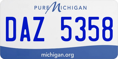 MI license plate DAZ5358