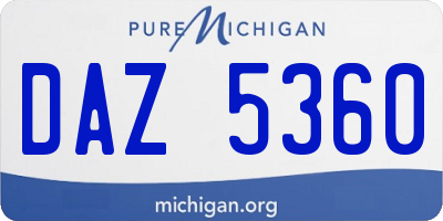 MI license plate DAZ5360