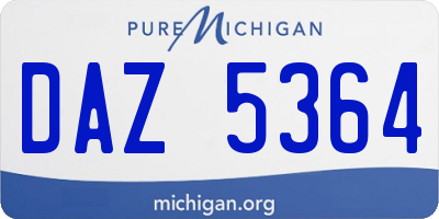 MI license plate DAZ5364