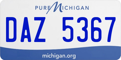 MI license plate DAZ5367