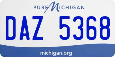 MI license plate DAZ5368