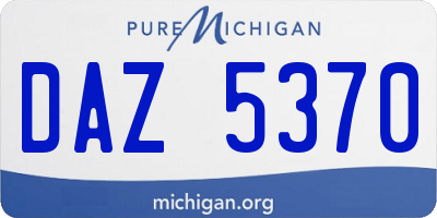 MI license plate DAZ5370