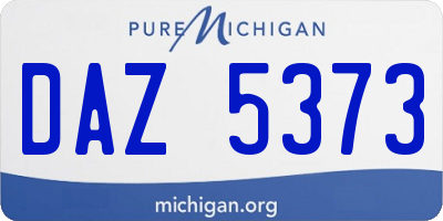 MI license plate DAZ5373