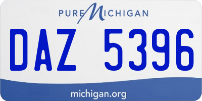 MI license plate DAZ5396
