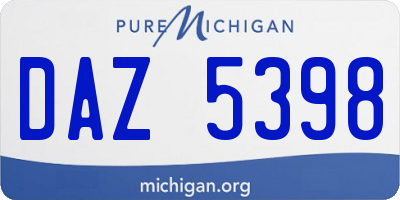 MI license plate DAZ5398