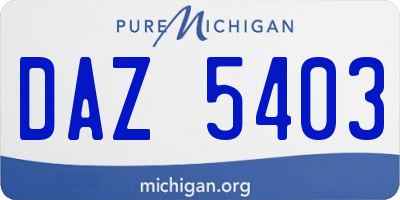 MI license plate DAZ5403