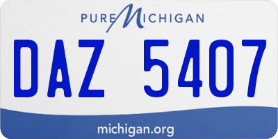 MI license plate DAZ5407