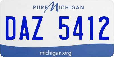 MI license plate DAZ5412