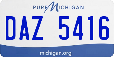 MI license plate DAZ5416