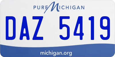 MI license plate DAZ5419