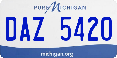 MI license plate DAZ5420