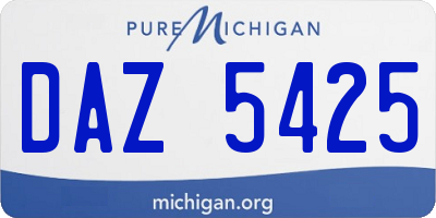 MI license plate DAZ5425