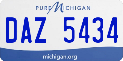 MI license plate DAZ5434