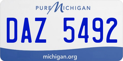 MI license plate DAZ5492