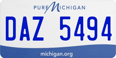 MI license plate DAZ5494