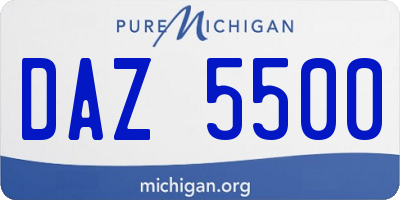 MI license plate DAZ5500