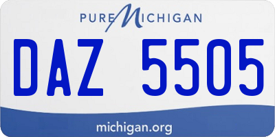 MI license plate DAZ5505