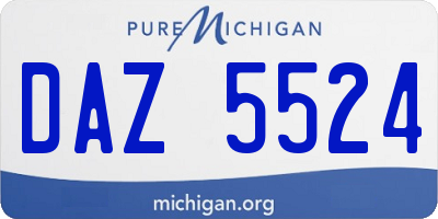 MI license plate DAZ5524