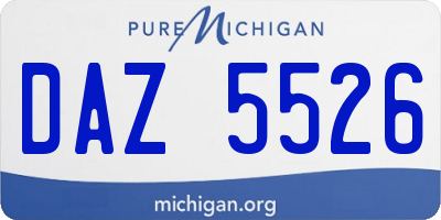 MI license plate DAZ5526