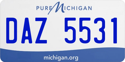MI license plate DAZ5531