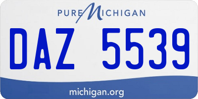 MI license plate DAZ5539