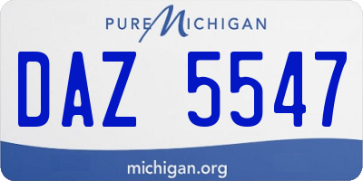 MI license plate DAZ5547