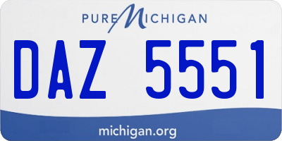 MI license plate DAZ5551