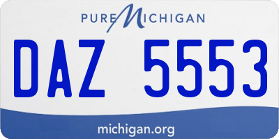 MI license plate DAZ5553