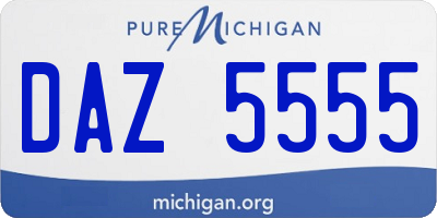 MI license plate DAZ5555