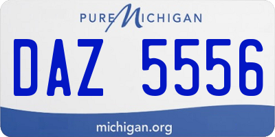 MI license plate DAZ5556