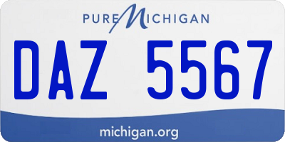 MI license plate DAZ5567