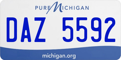 MI license plate DAZ5592