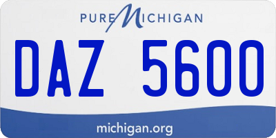 MI license plate DAZ5600