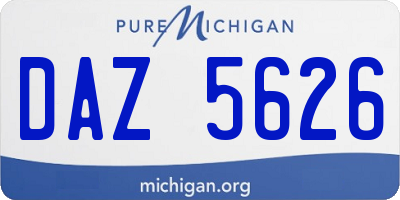MI license plate DAZ5626