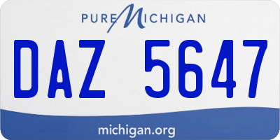 MI license plate DAZ5647