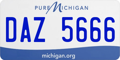 MI license plate DAZ5666
