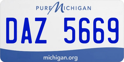 MI license plate DAZ5669