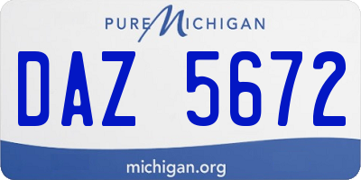 MI license plate DAZ5672