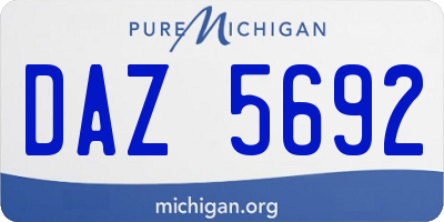 MI license plate DAZ5692