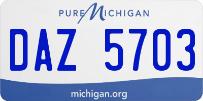 MI license plate DAZ5703