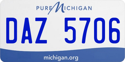 MI license plate DAZ5706