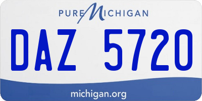 MI license plate DAZ5720