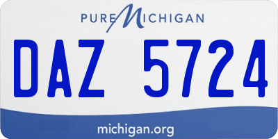 MI license plate DAZ5724