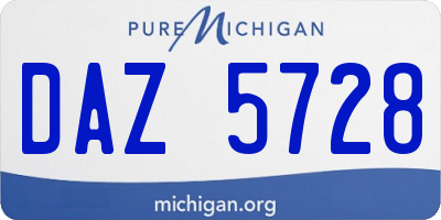MI license plate DAZ5728